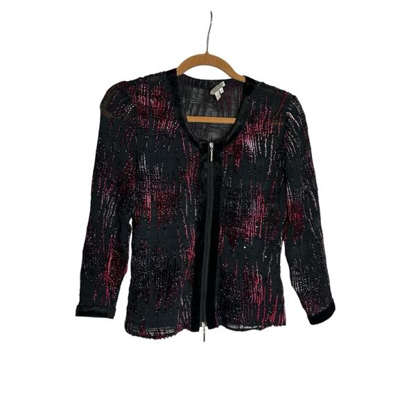 Alberto Makali Black and Red Blouse - Picture 1 of 5